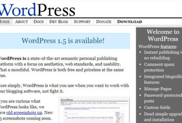 WordPress old 1.5 version 2005