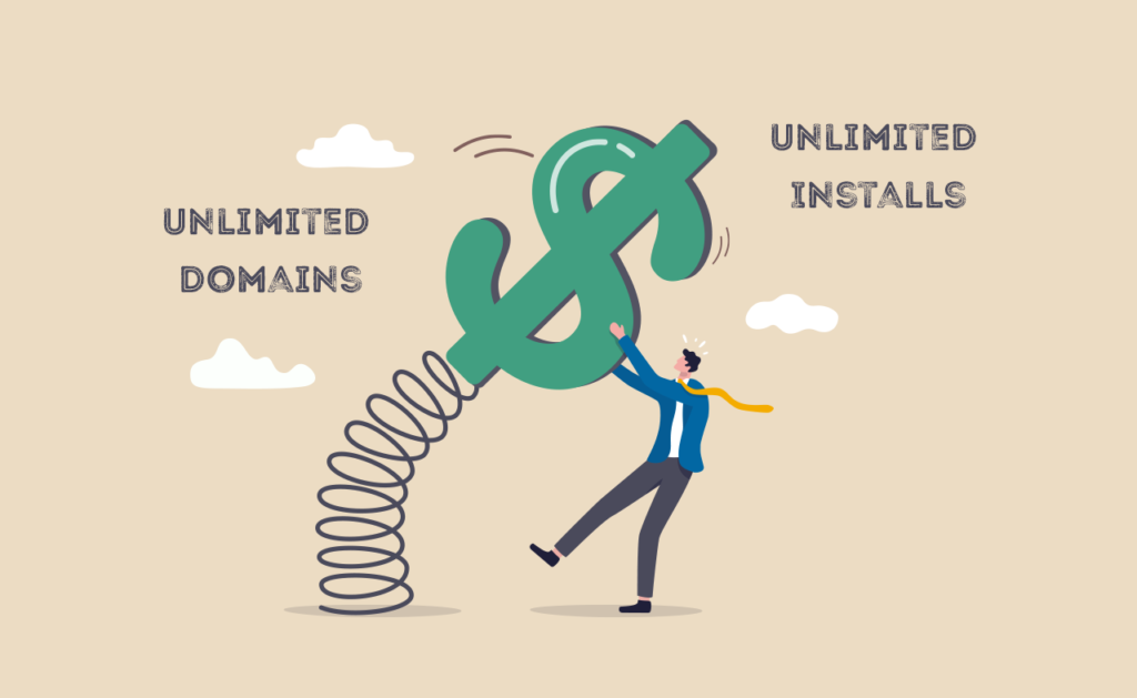 Unlimited domains with unlimited installs