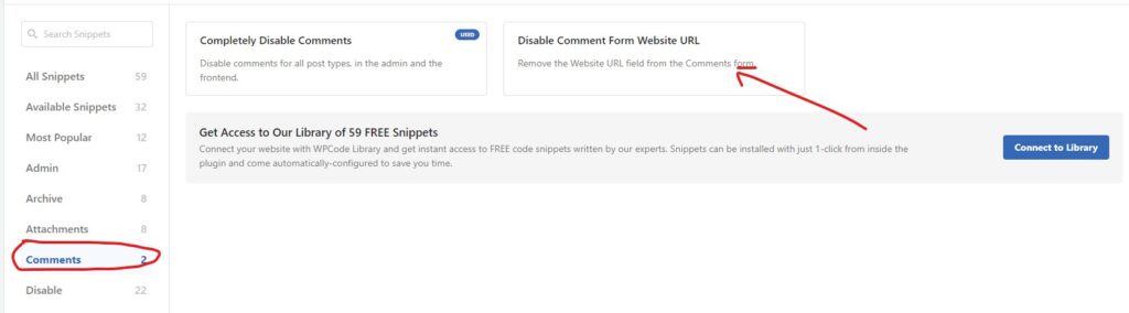 Remove Website Field from the Comment Form with WPCode Lite