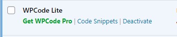 WPCode Lite "Code Snippets"