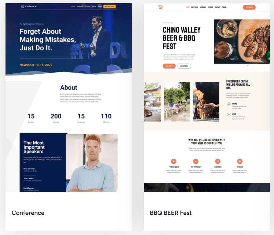KadenceWP events templates